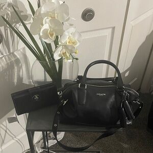 Coach Black Leather Satchel